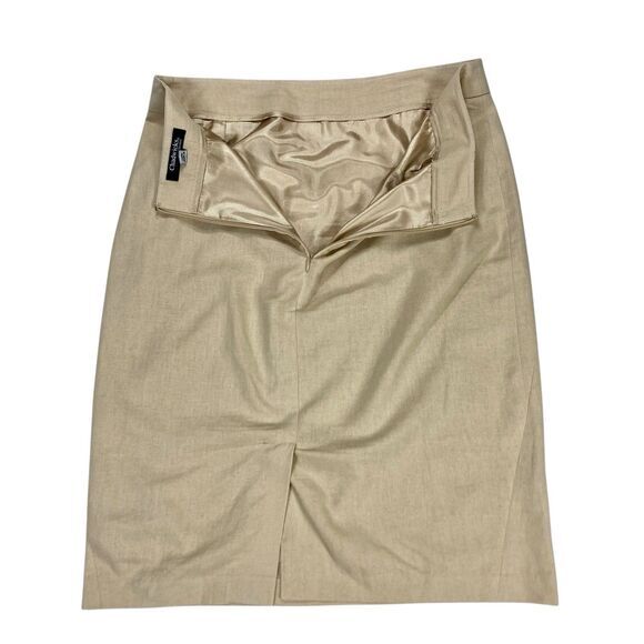 Chadwicks Of Boston Linen Pencil Skirt Women Sz 8 Beige Summer Breathable Career - Picture 7 of 14